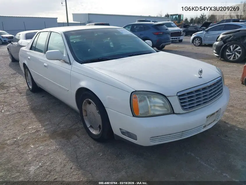 2003 Cadillac Deville Standard VIN: 1G6KD54YX3U209269 Lot: 44610764