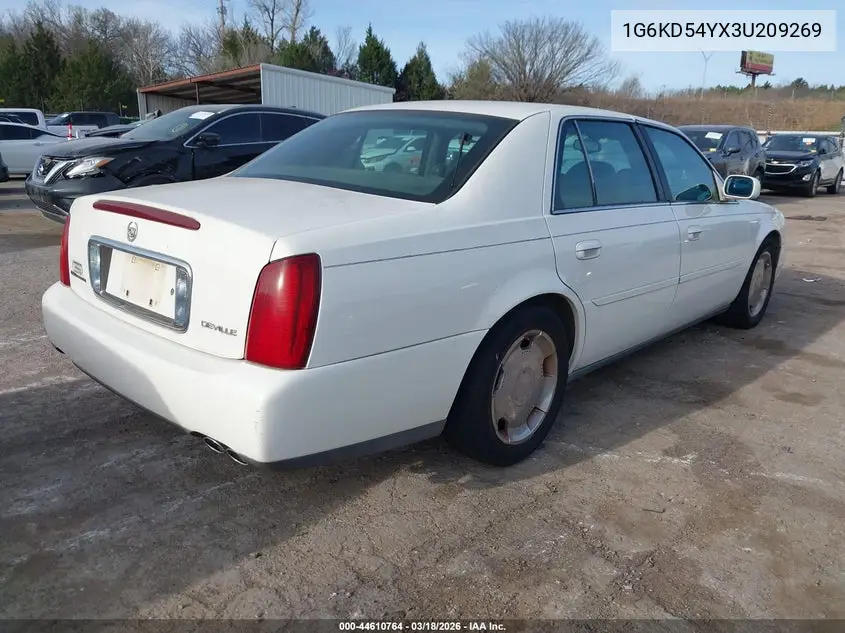 2003 Cadillac Deville Standard VIN: 1G6KD54YX3U209269 Lot: 44610764