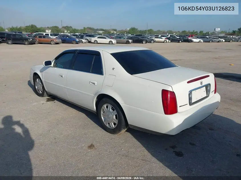 2003 Cadillac Deville Standard VIN: 1G6KD54Y03U126823 Lot: 44814474