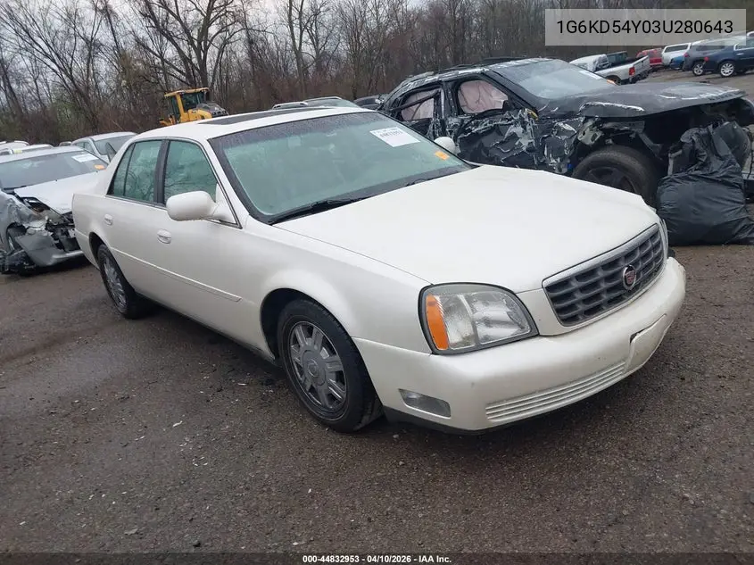 2003 Cadillac Deville Standard VIN: 1G6KD54Y03U280643 Lot: 44832953