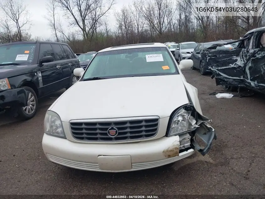 2003 Cadillac Deville Standard VIN: 1G6KD54Y03U280643 Lot: 44832953