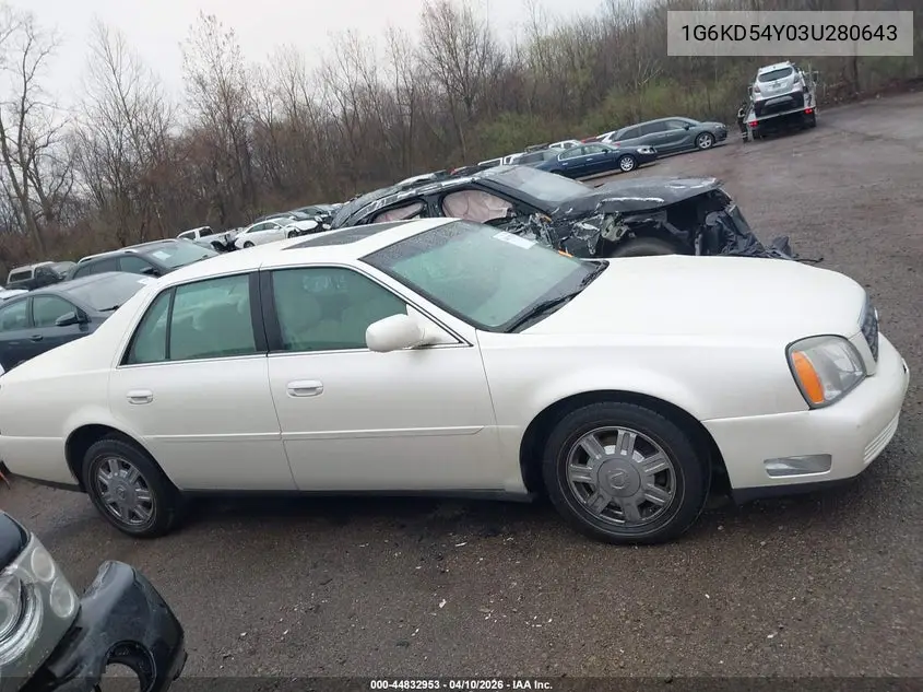 2003 Cadillac Deville Standard VIN: 1G6KD54Y03U280643 Lot: 44832953