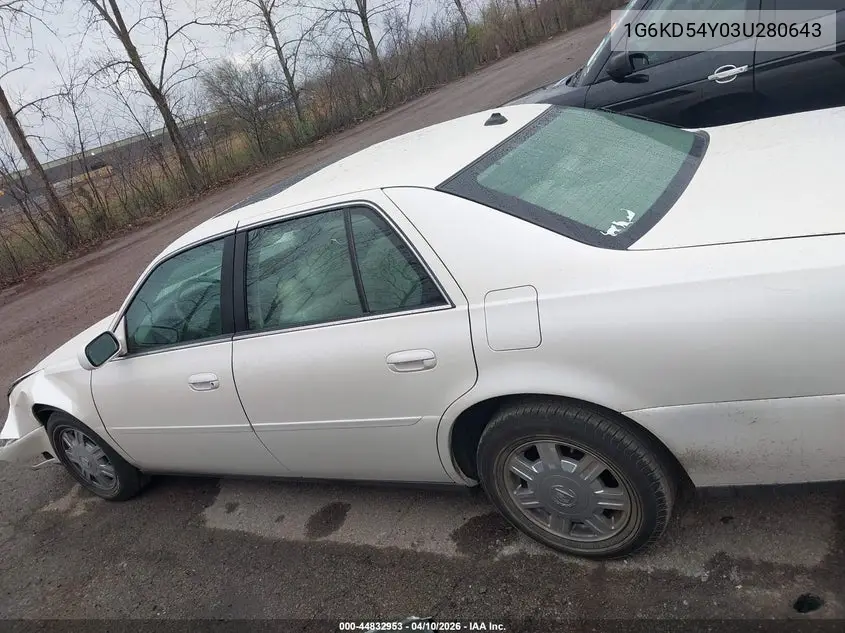 2003 Cadillac Deville Standard VIN: 1G6KD54Y03U280643 Lot: 44832953