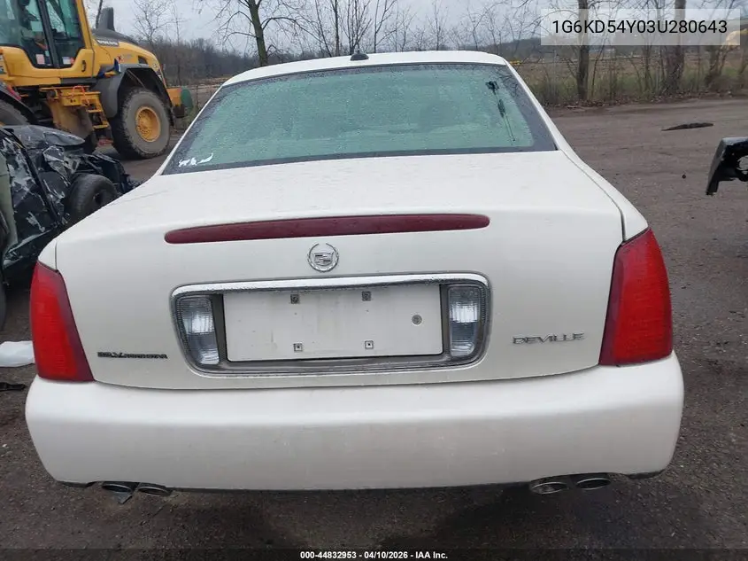 2003 Cadillac Deville Standard VIN: 1G6KD54Y03U280643 Lot: 44832953