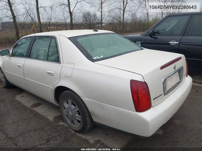 2003 Cadillac Deville Standard VIN: 1G6KD54Y03U280643 Lot: 44832953