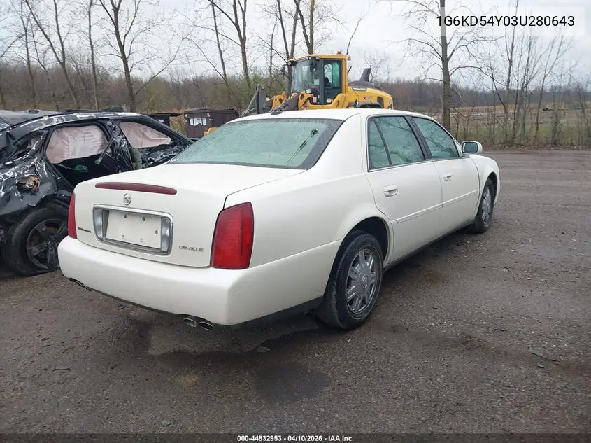 2003 Cadillac Deville Standard VIN: 1G6KD54Y03U280643 Lot: 44832953