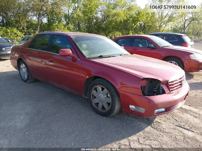 2003 Cadillac Deville Dts VIN: 1G6KF57993U141609 Lot: 44920271