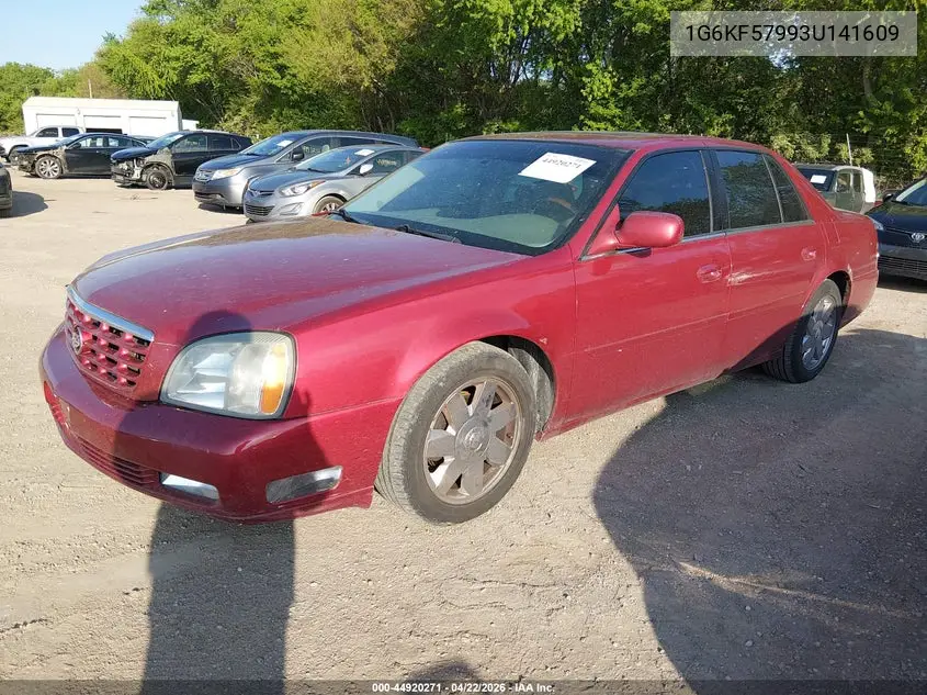 2003 Cadillac Deville Dts VIN: 1G6KF57993U141609 Lot: 44920271