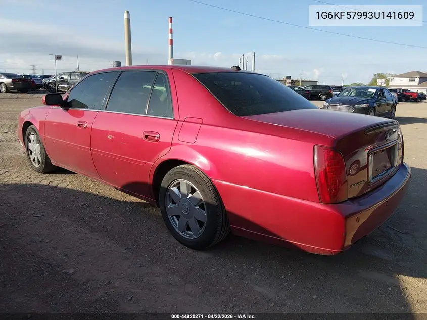 2003 Cadillac Deville Dts VIN: 1G6KF57993U141609 Lot: 44920271