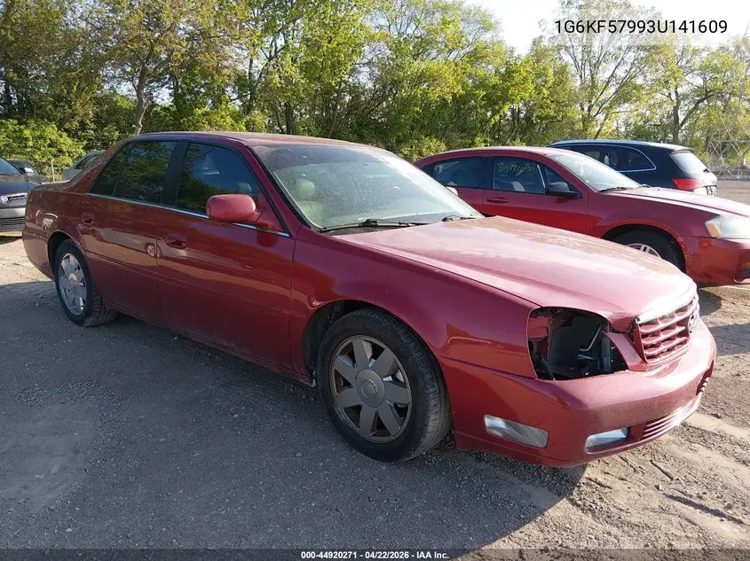 2003 Cadillac Deville Dts VIN: 1G6KF57993U141609 Lot: 44920271