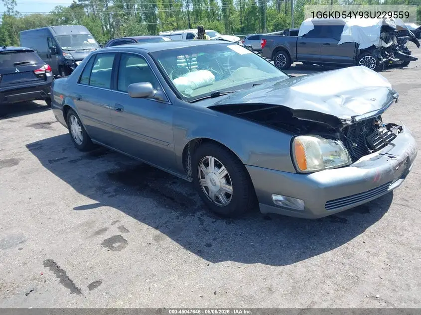 2003 Cadillac Deville Standard VIN: 1G6KD54Y93U229559 Lot: 45047646
