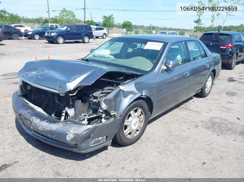 2003 Cadillac Deville Standard VIN: 1G6KD54Y93U229559 Lot: 45047646
