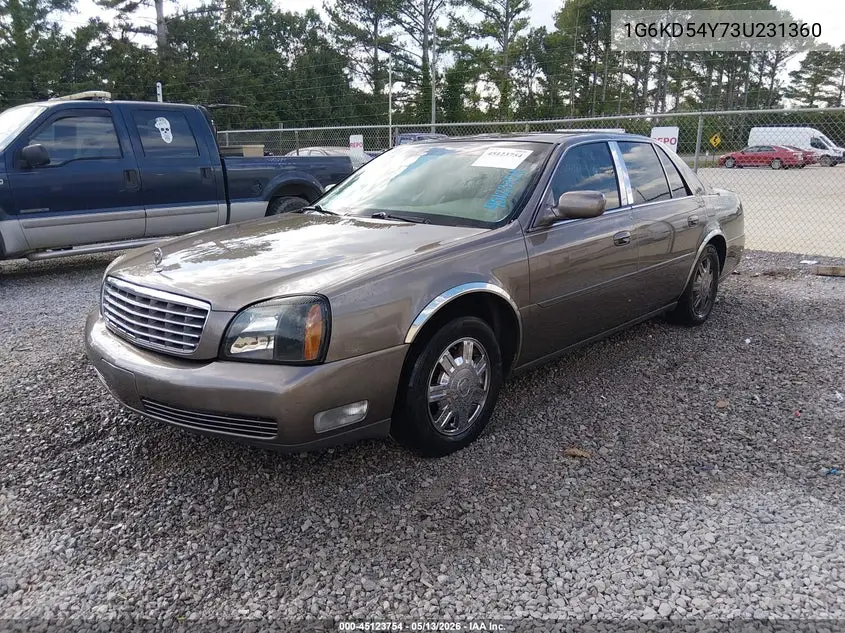 2003 Cadillac Deville Standard VIN: 1G6KD54Y73U231360 Lot: 45123754