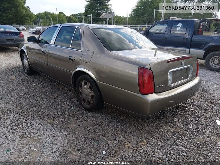 2003 Cadillac Deville Standard VIN: 1G6KD54Y73U231360 Lot: 45123754