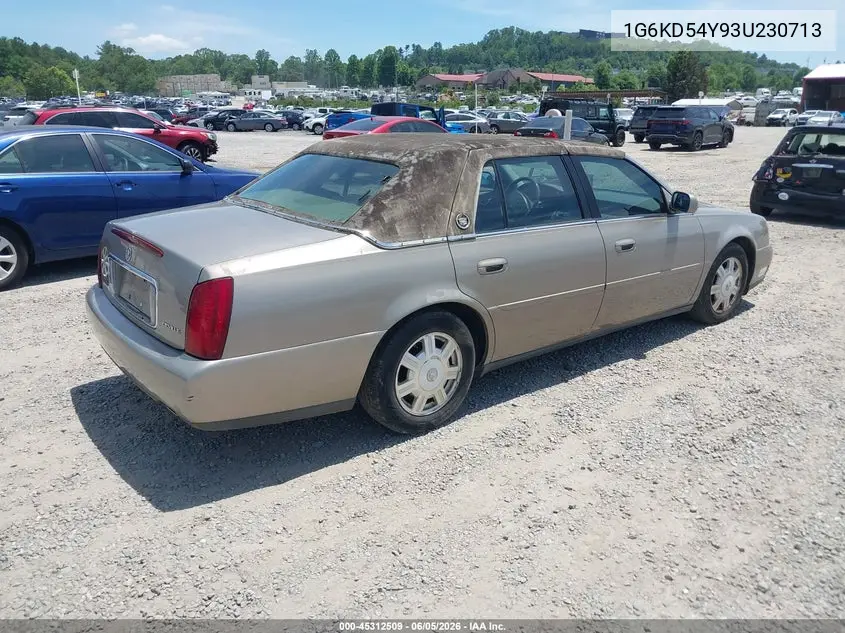 2003 Cadillac Deville Standard VIN: 1G6KD54Y93U230713 Lot: 45312509
