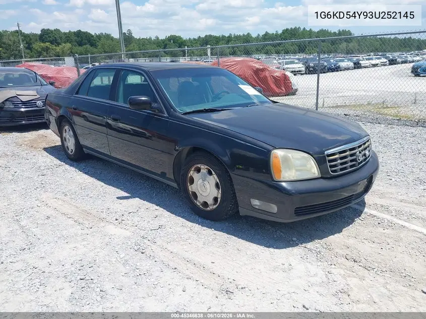2003 Cadillac Deville Standard VIN: 1G6KD54Y93U252145 Lot: 45346638