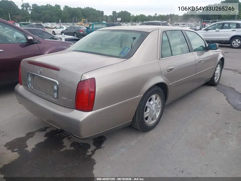 2003 Cadillac Deville Standard VIN: 1G6KD54Y33U265246 Lot: 45357329