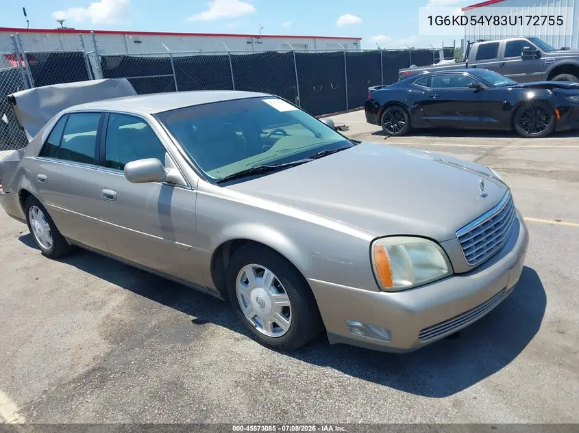 2003 Cadillac Deville Standard VIN: 1G6KD54Y83U172755 Lot: 45573085