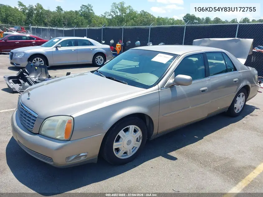 2003 Cadillac Deville Standard VIN: 1G6KD54Y83U172755 Lot: 45573085
