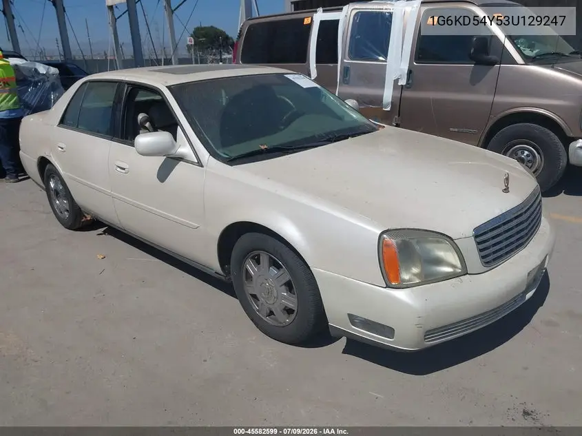 2003 Cadillac Deville Standard VIN: 1G6KD54Y53U129247 Lot: 45582599