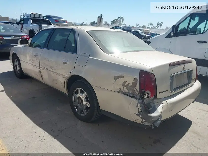 2003 Cadillac Deville Standard VIN: 1G6KD54Y53U129247 Lot: 45582599