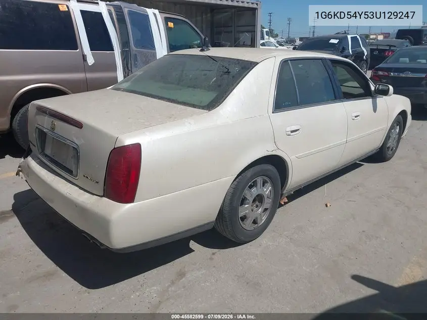 2003 Cadillac Deville Standard VIN: 1G6KD54Y53U129247 Lot: 45582599