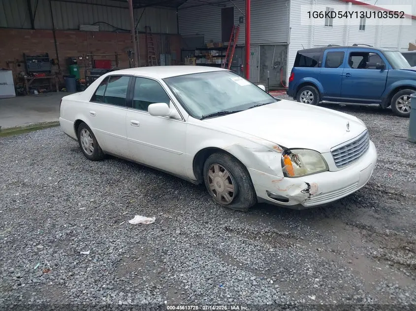 2003 Cadillac Deville Standard VIN: 1G6KD54Y13U103552 Lot: 45613728