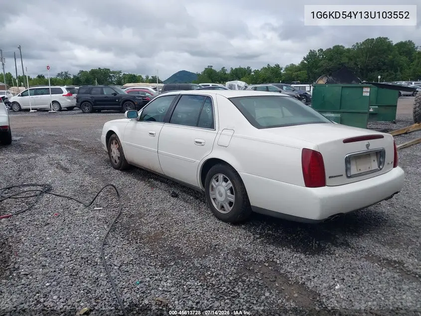2003 Cadillac Deville Standard VIN: 1G6KD54Y13U103552 Lot: 45613728