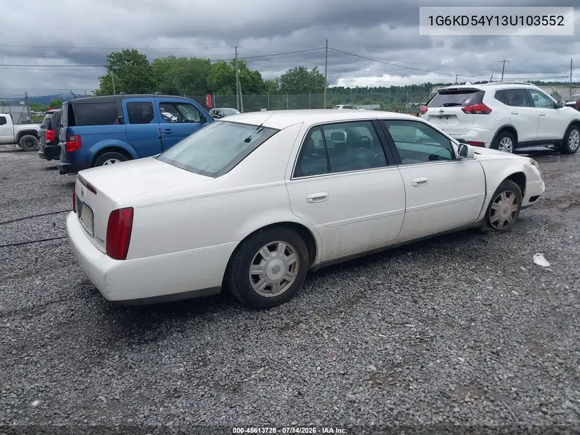 2003 Cadillac Deville Standard VIN: 1G6KD54Y13U103552 Lot: 45613728