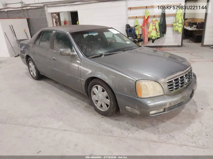 2003 Cadillac Deville Dts VIN: 1G6KF57983U221144 Lot: 45644993
