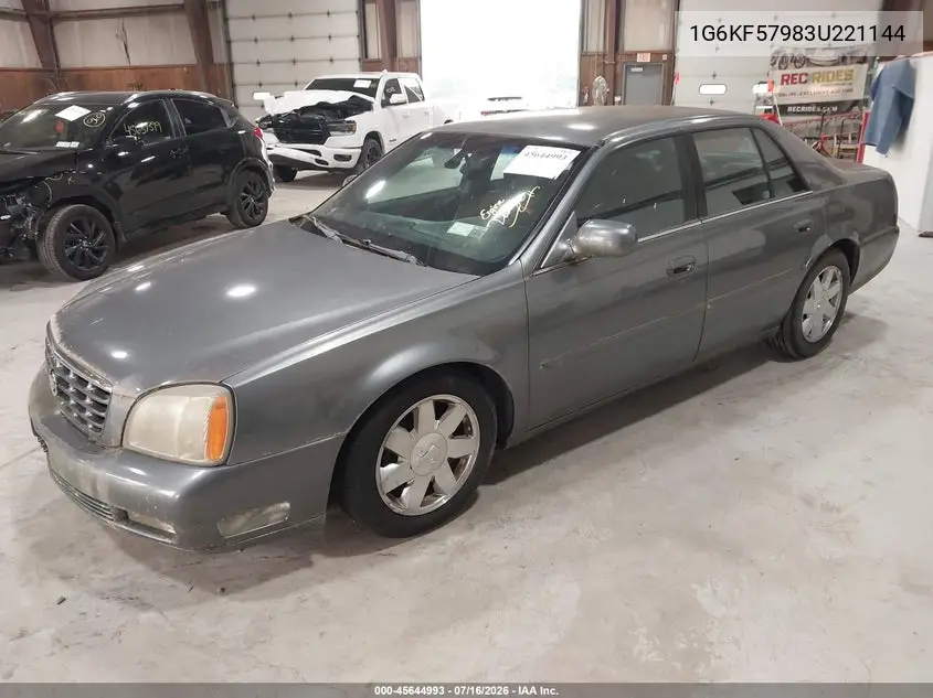 2003 Cadillac Deville Dts VIN: 1G6KF57983U221144 Lot: 45644993