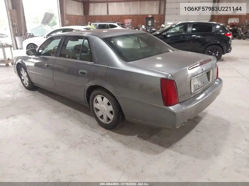 2003 Cadillac Deville Dts VIN: 1G6KF57983U221144 Lot: 45644993