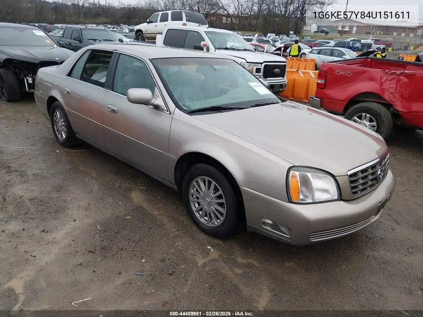 2004 Cadillac Deville Dhs VIN: 1G6KE57Y84U151611 Lot: 44489981