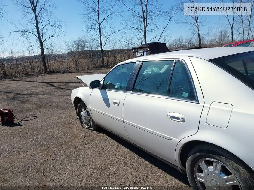 2004 Cadillac Deville Standard VIN: 1G6KD54Y84U234818 Lot: 44503450
