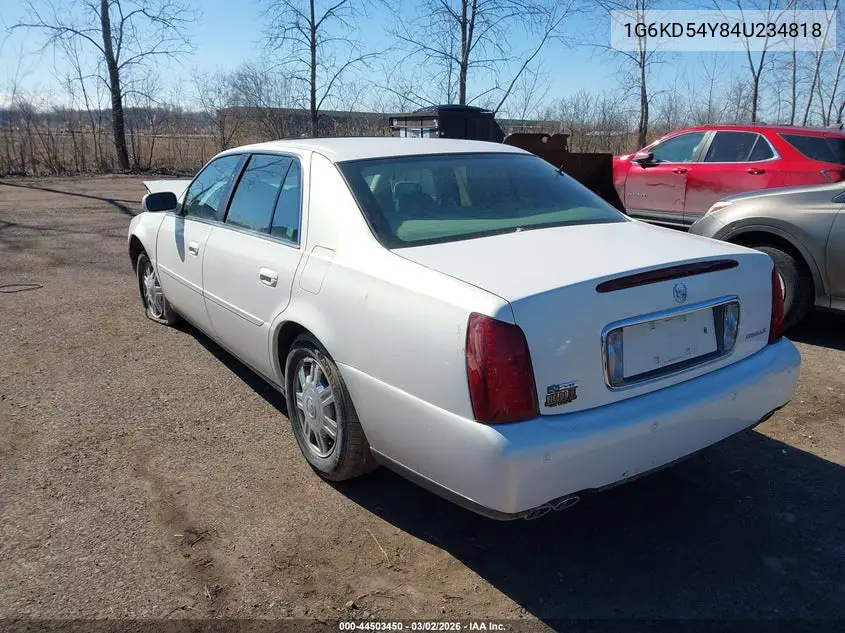 2004 Cadillac Deville Standard VIN: 1G6KD54Y84U234818 Lot: 44503450