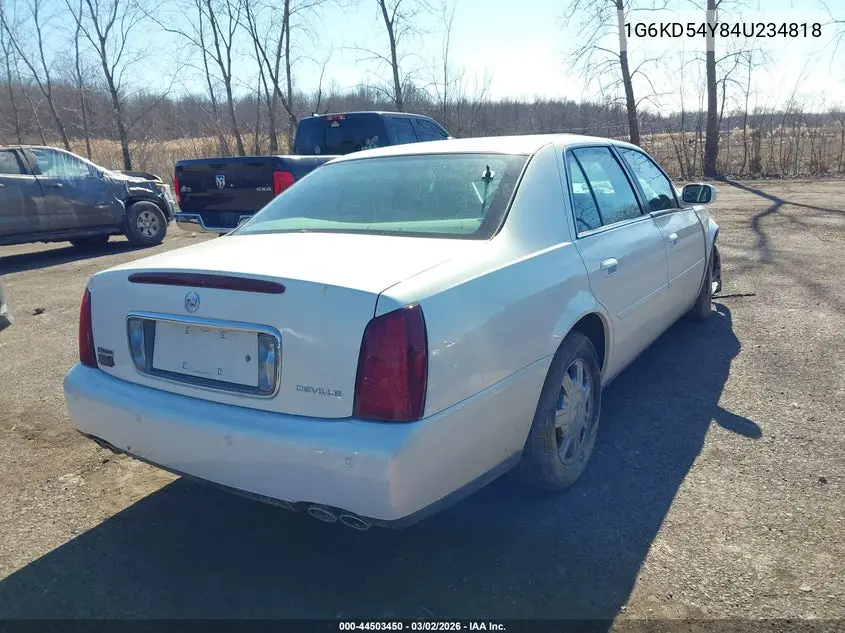 2004 Cadillac Deville Standard VIN: 1G6KD54Y84U234818 Lot: 44503450