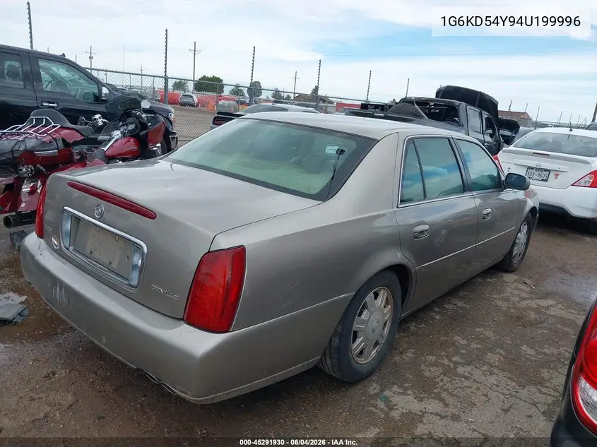 2004 Cadillac Deville Standard VIN: 1G6KD54Y94U199996 Lot: 45291930