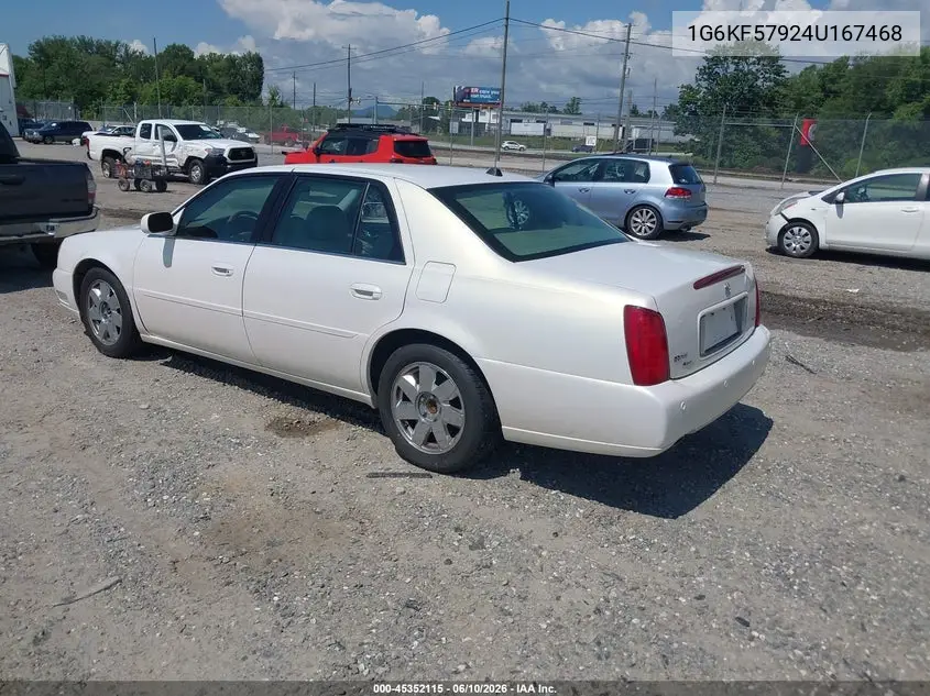 2004 Cadillac Deville Dts VIN: 1G6KF57924U167468 Lot: 45352115