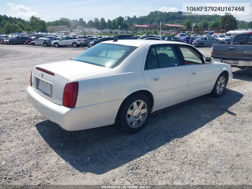2004 Cadillac Deville Dts VIN: 1G6KF57924U167468 Lot: 45352115