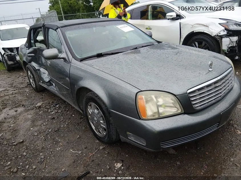 2004 Cadillac Deville Standard VIN: 1G6KD57YX4U231138 Lot: 45358269