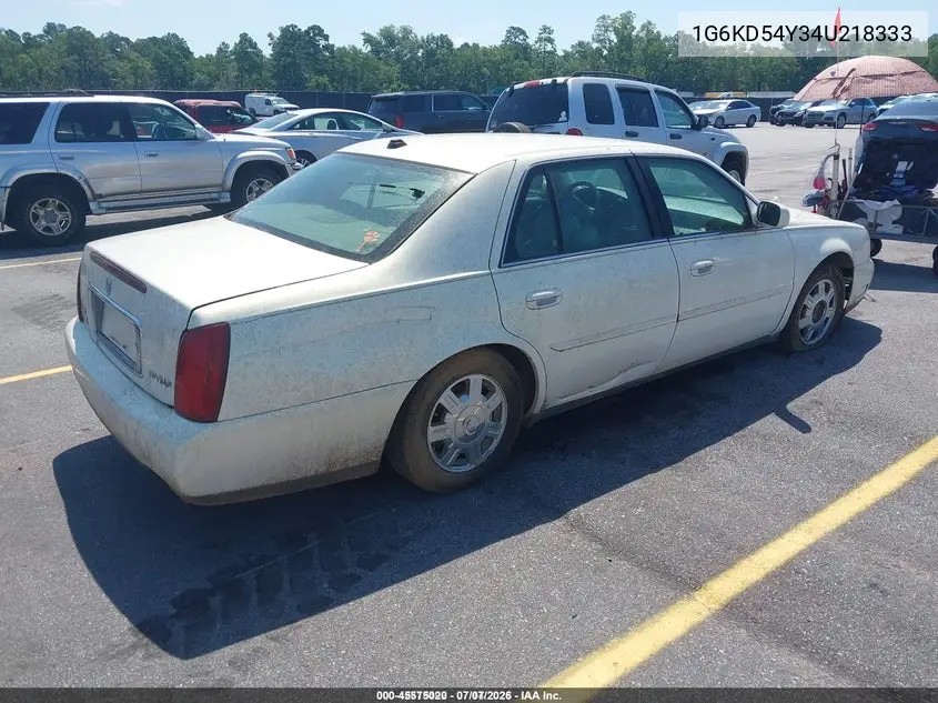 2004 Cadillac Deville Standard VIN: 1G6KD54Y34U218333 Lot: 45575020
