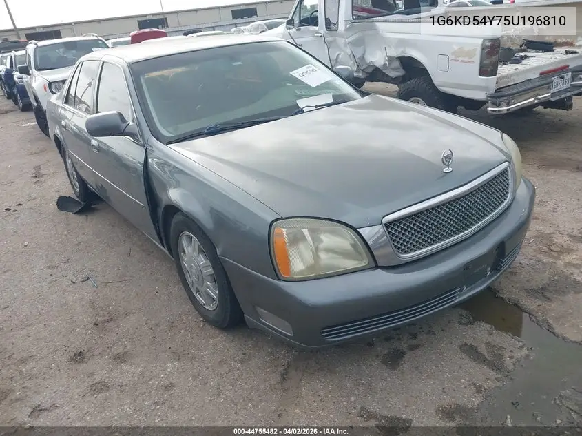 2005 Cadillac Deville Livery VIN: 1G6KD54Y75U196810 Lot: 44755482