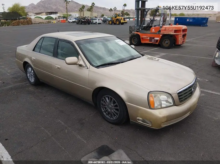 2005 Cadillac Deville Dhs VIN: 1G6KE57Y55U192473 Lot: 44756161