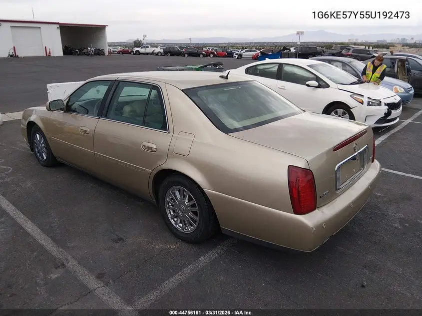 2005 Cadillac Deville Dhs VIN: 1G6KE57Y55U192473 Lot: 44756161