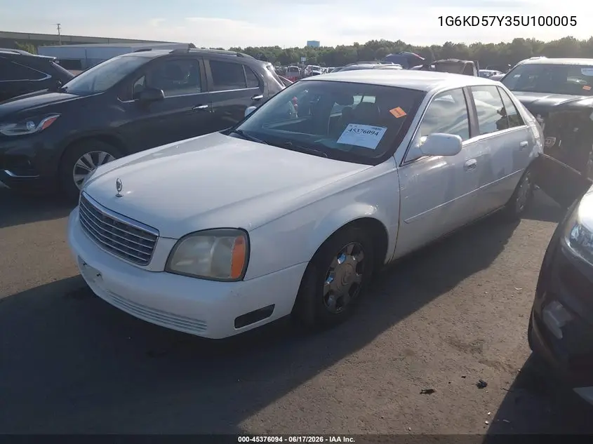 2005 Cadillac Deville VIN: 1G6KD57Y35U100005 Lot: 45376094