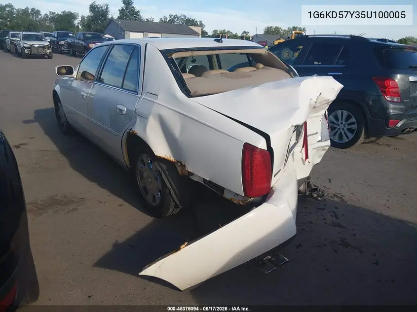 2005 Cadillac Deville VIN: 1G6KD57Y35U100005 Lot: 45376094
