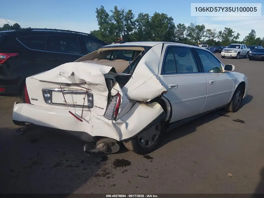 2005 Cadillac Deville VIN: 1G6KD57Y35U100005 Lot: 45376094