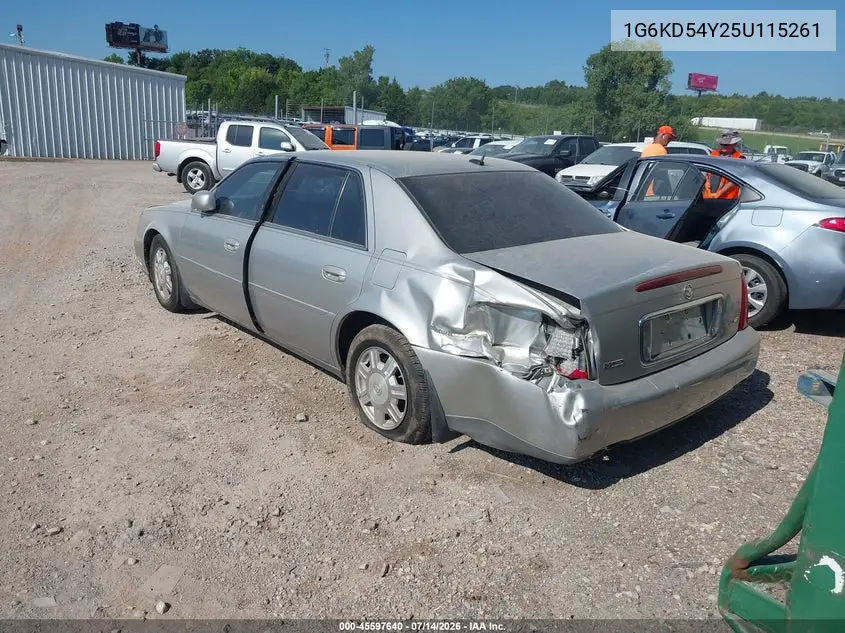 2005 Cadillac Deville Livery Pkg VIN: 1G6KD54Y25U115261 Lot: 45597640