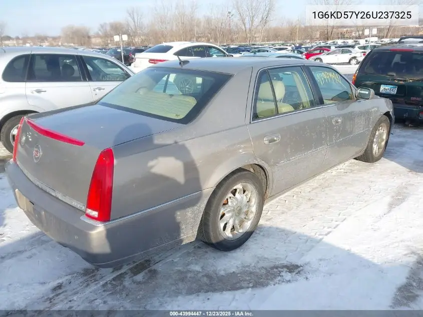 2006 Cadillac Dts Standard VIN: 1G6KD57Y26U237325 Lot: 43994447