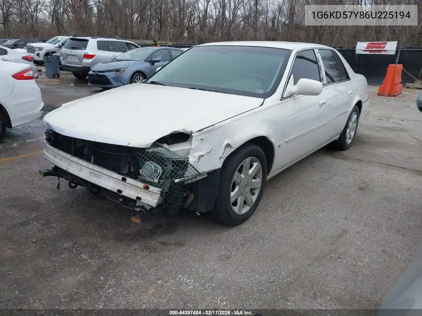 2006 Cadillac Dts Standard VIN: 1G6KD57Y86U225194 Lot: 44397484